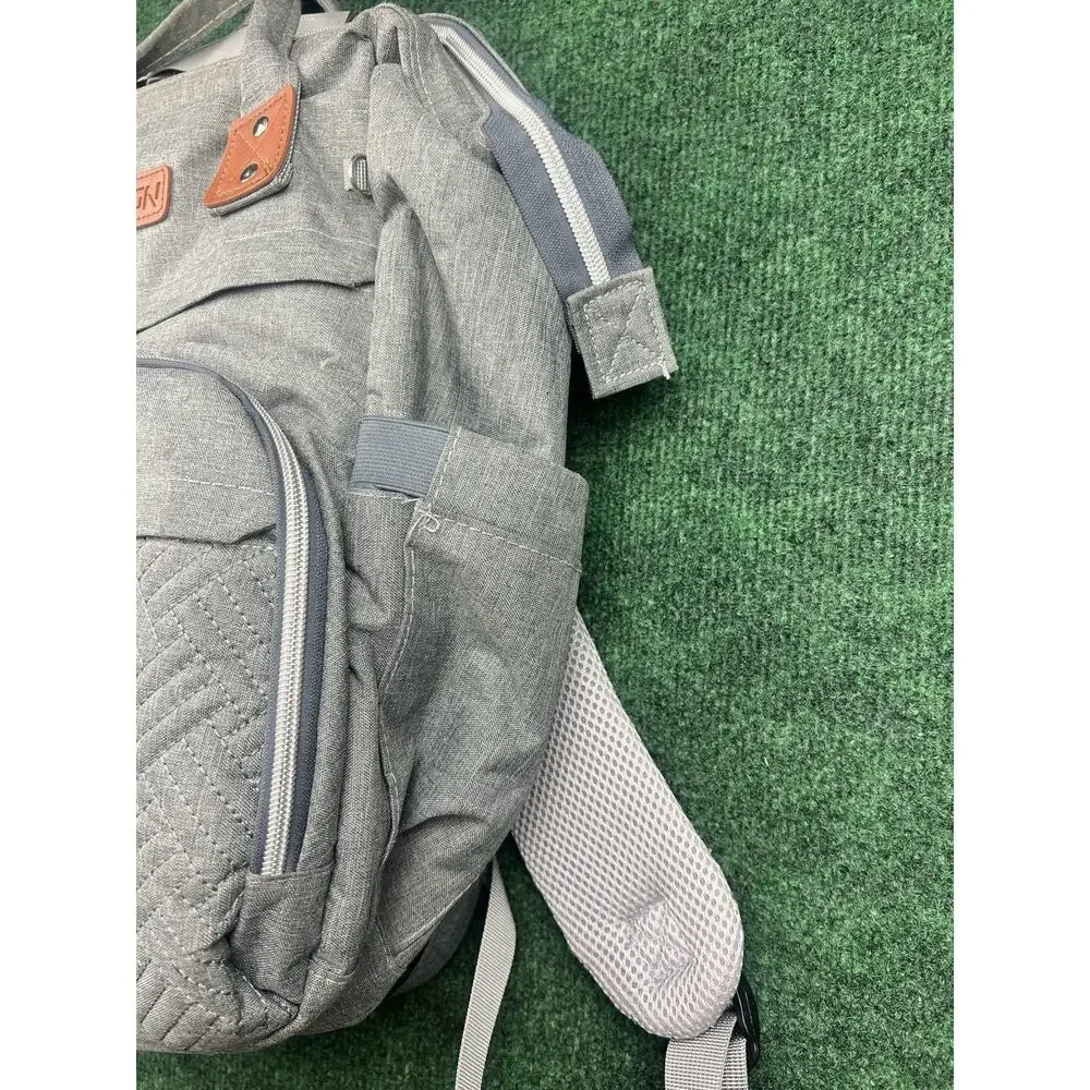 ISMGN Gray Solid Backpack Zip Closure Adjustable Strap Inner Pockets Travel